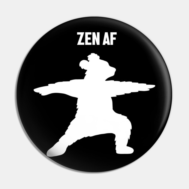 Zen Af Bear, Yoga Meditation Funny Pin by logiamerch