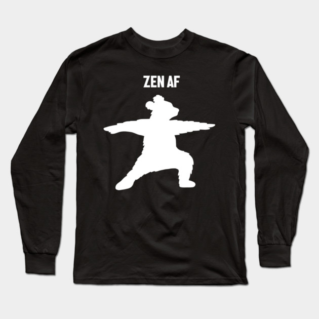 Zen Af Bear, Yoga Meditation Funny Long Sleeve T-Shirt by logiamerch