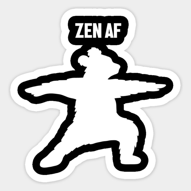 Zen Af Bear, Yoga Meditation Funny Sticker by logiamerch