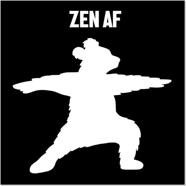 Zen Af Bear, Yoga Meditation Funny Wall Art by logiamerch