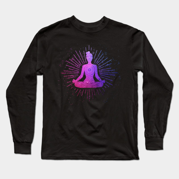 Yoga Meditation Pose Yoga Woman, Zen Mom Long Sleeve T-Shirt by logiamerch