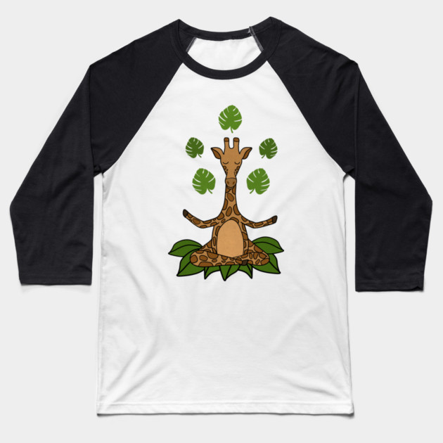 Giraffe Yoga, Meditation Zen Baseball T-Shirt by logiamerch
