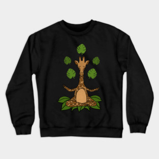 Giraffe Yoga, Meditation Zen Crewneck Sweatshirt
