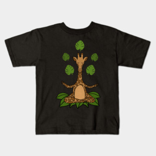 Giraffe Yoga, Meditation Zen Kids T-Shirt