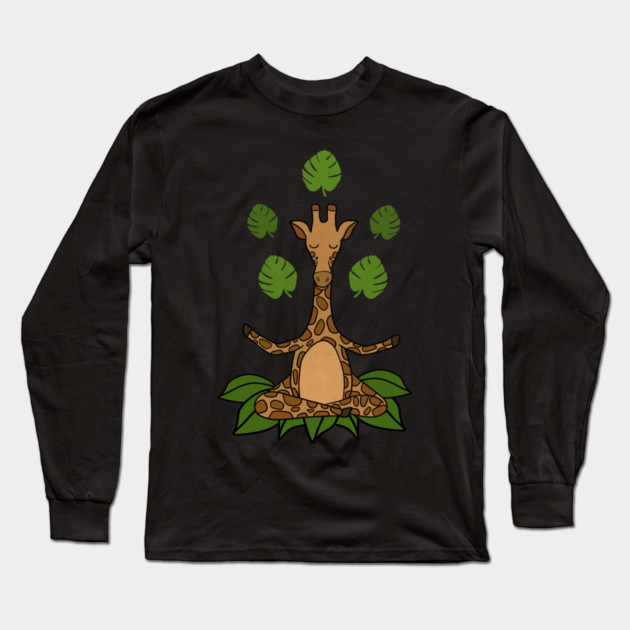 Giraffe Yoga, Meditation Zen Long Sleeve T-Shirt by logiamerch