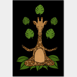 Giraffe Yoga, Meditation Zen Posters and Art