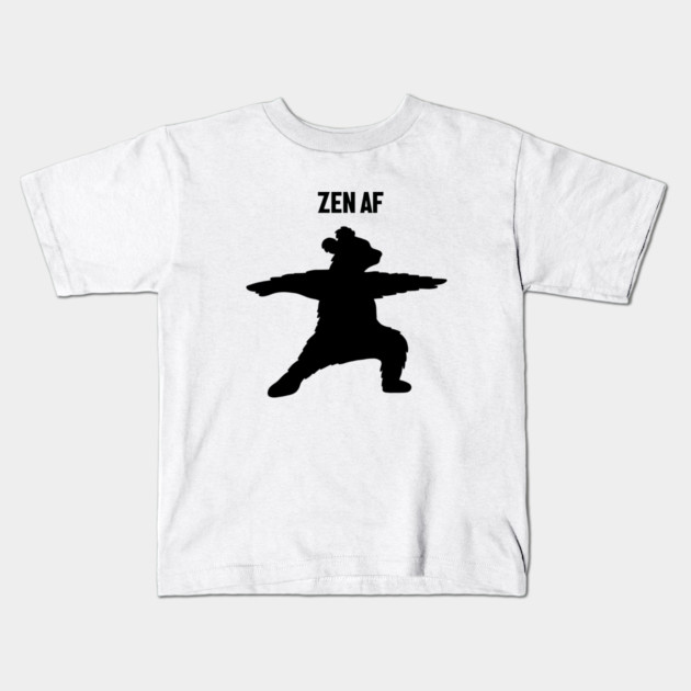 Zen Af Bear, Yoga Meditation Funny Kids T-Shirt by logiamerch