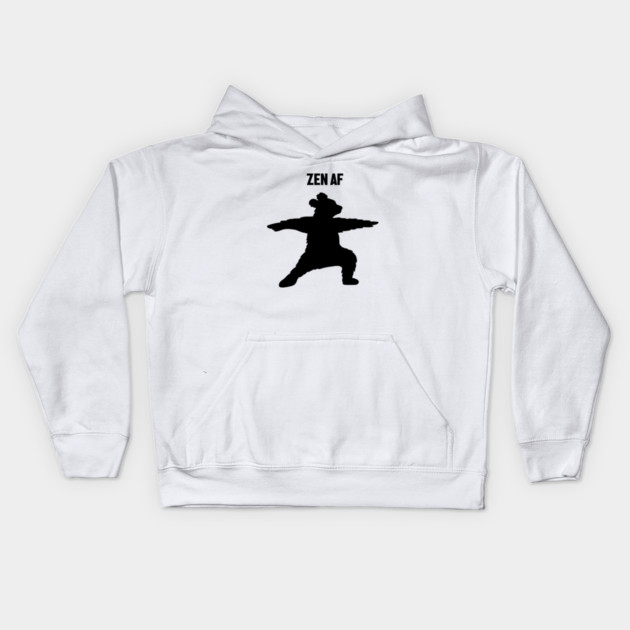 Zen Af Bear, Yoga Meditation Funny Kids Hoodie by logiamerch