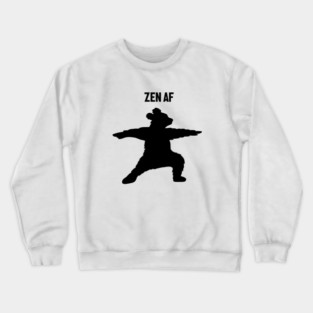 Zen Af Bear, Yoga Meditation Funny Crewneck Sweatshirt