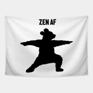 Zen Af Bear, Yoga Meditation Funny Tapestry