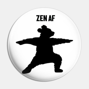 Zen Af Bear, Yoga Meditation Funny Pin