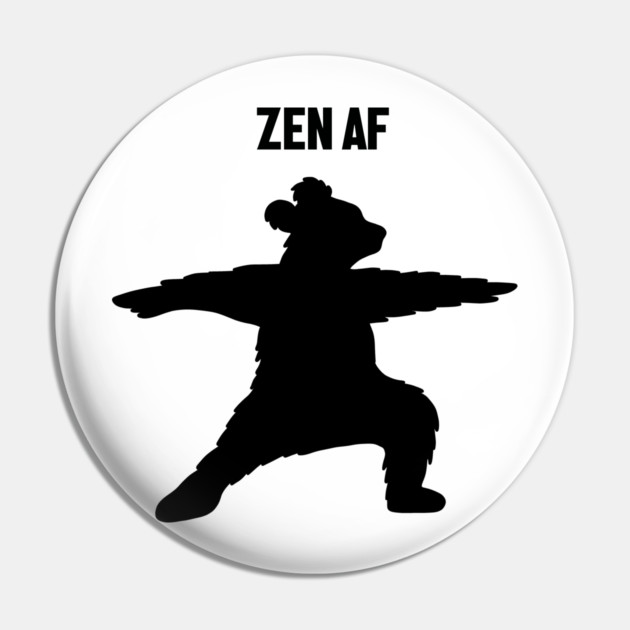 Zen Af Bear, Yoga Meditation Funny Pin by logiamerch