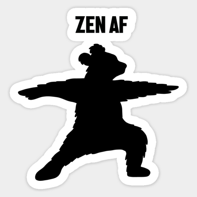 Zen Af Bear, Yoga Meditation Funny Sticker by logiamerch