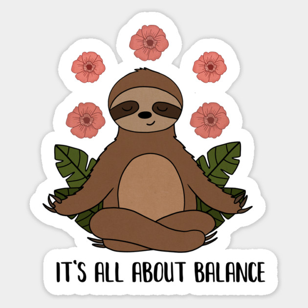 Sloth Yoga Meditation, Balance, Funny Zen Gift Sticker by logiamerch