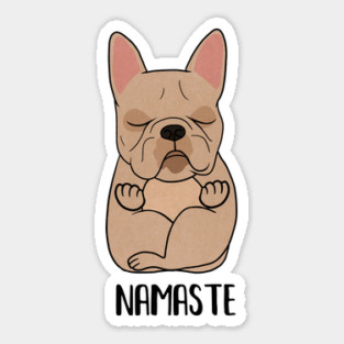 French bulldog l dog yoga pose Namaste, Zen Meditation Sticker