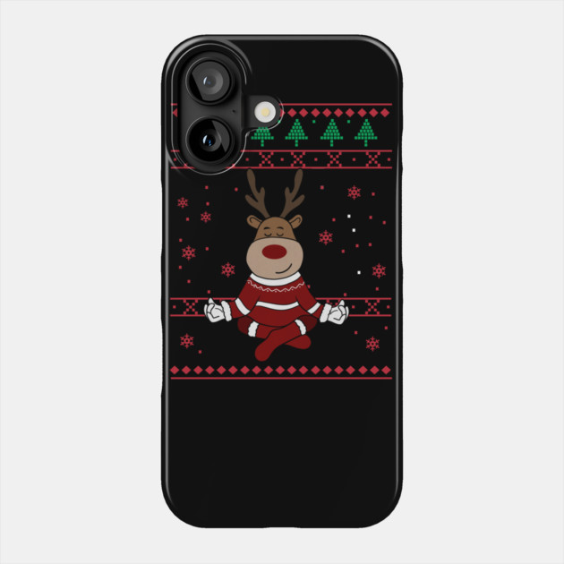 Deer Yoga Xmas, Reindeer Santa Phone Case by logiamerch