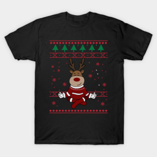 Deer Yoga Xmas, Reindeer Santa T-Shirt