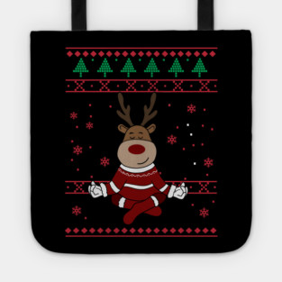 Deer Yoga Xmas, Reindeer Santa Tote