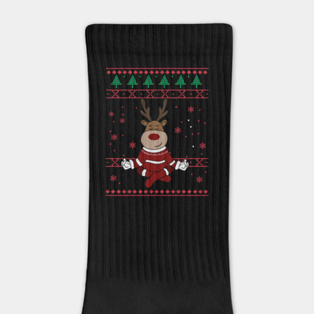 Deer Yoga Xmas, Reindeer Santa by logiamerch