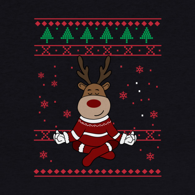 Deer Yoga Xmas, Reindeer Santa by logiamerch
