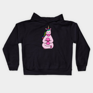 Cute Yoga Unicorn Meditating Kids Hoodie
