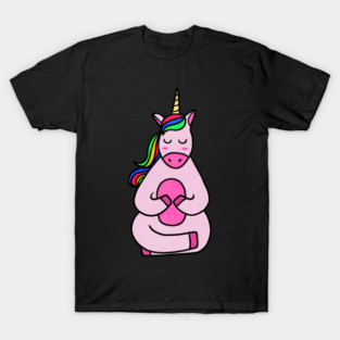 Cute Yoga Unicorn Meditating T-Shirt