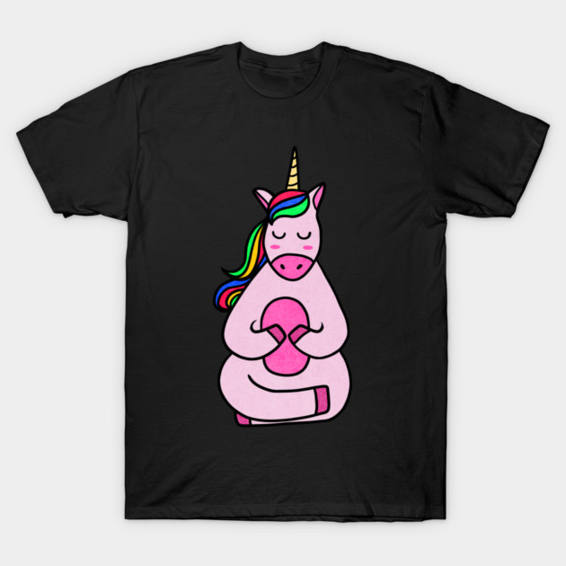 Cute Yoga Unicorn Meditating T-Shirt by logiamerch