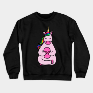 Cute Yoga Unicorn Meditating Crewneck Sweatshirt