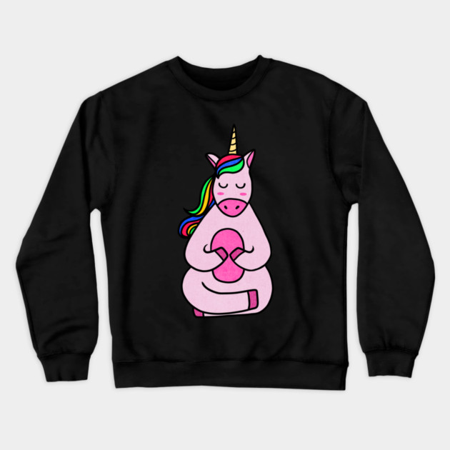 Cute Yoga Unicorn Meditating Crewneck Sweatshirt by logiamerch