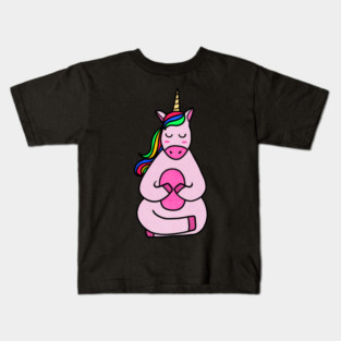 Cute Yoga Unicorn Meditating Kids T-Shirt