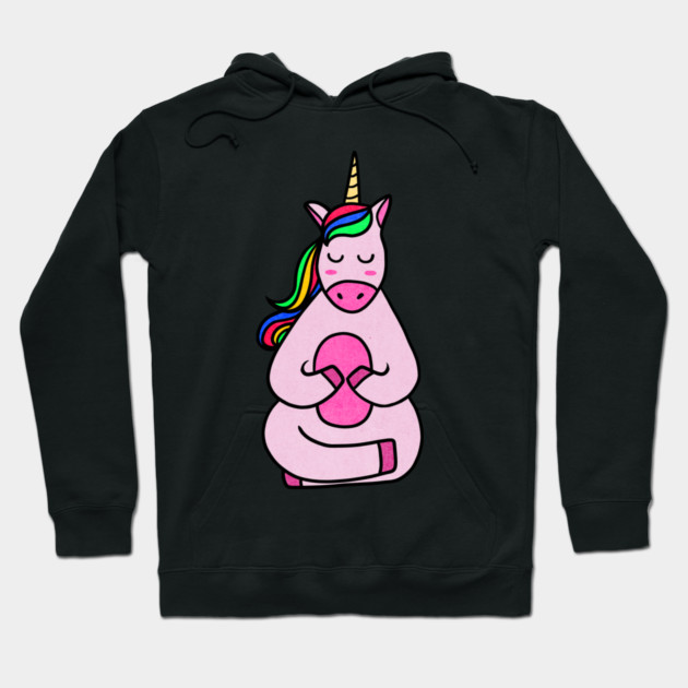 Cute Yoga Unicorn Meditating Hoodie by logiamerch