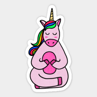 Cute Yoga Unicorn Meditating Sticker