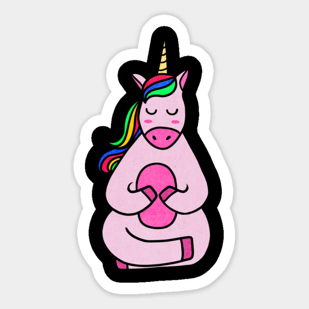 Cute Yoga Unicorn Meditating Magnet by logiamerch
