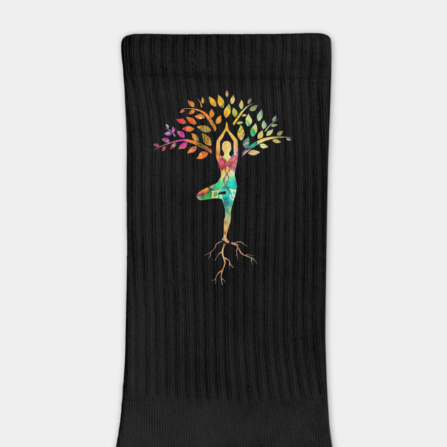 Yoga tree pose with Cosmic Pattern Design, Zen Meditation by logiamerch