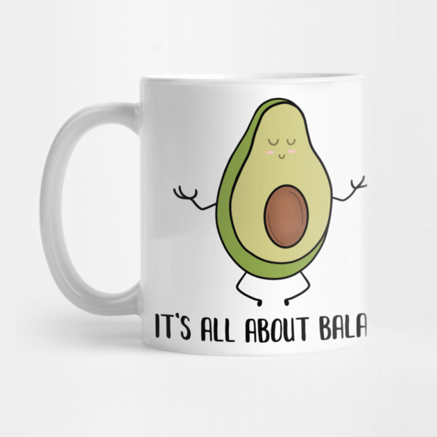 Avocado Doing Yoga, Funny Zen Mediation, Balance by logiamerch