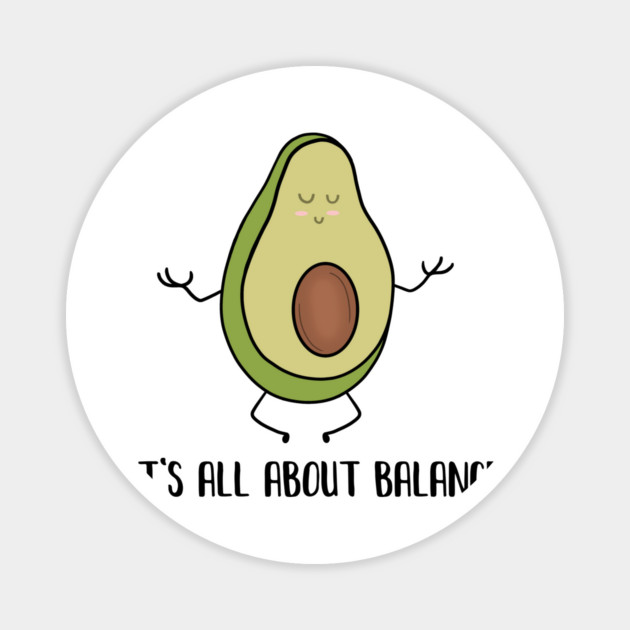 Avocado Doing Yoga, Funny Zen Mediation, Balance Magnet by logiamerch