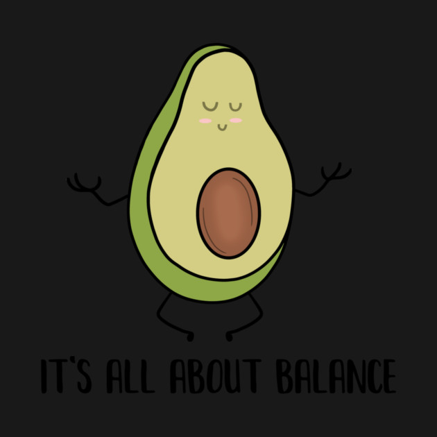 Avocado Doing Yoga, Funny Zen Mediation, Balance by logiamerch