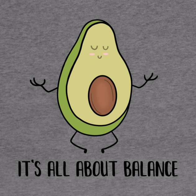 Avocado Doing Yoga, Funny Zen Mediation, Balance by logiamerch