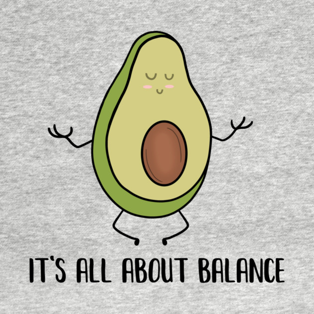 Avocado Doing Yoga, Funny Zen Mediation, Balance by logiamerch