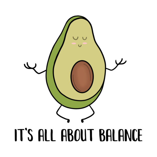 Avocado Doing Yoga, Funny Zen Mediation, Balance by logiamerch
