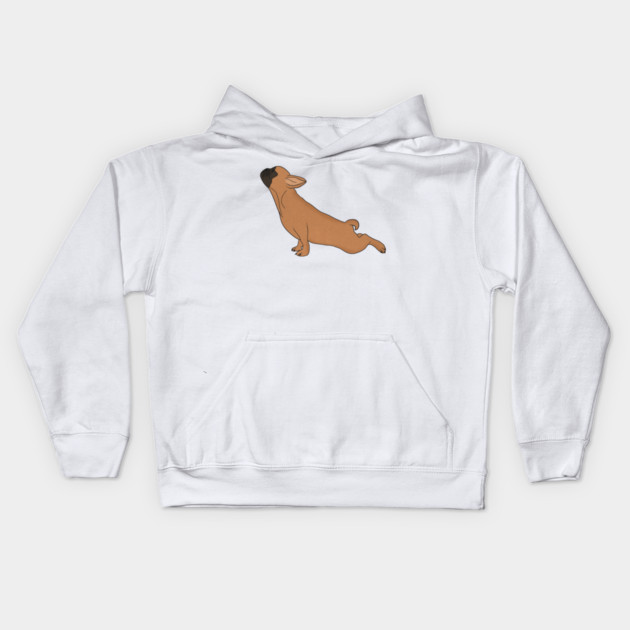 Cute French Bulldog doing Yoga, Funny Dog Lover Kids Hoodie by logiamerch