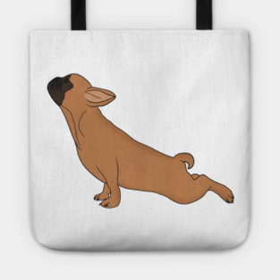 Cute French Bulldog doing Yoga, Funny Dog Lover Tote