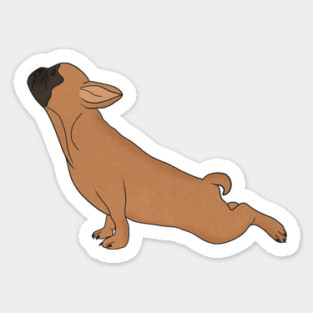 Cute French Bulldog doing Yoga, Funny Dog Lover Sticker