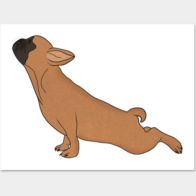 Cute French Bulldog doing Yoga, Funny Dog Lover Wall Art by logiamerch