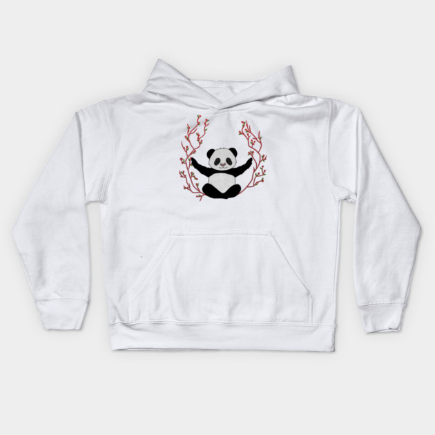 Panda Yoga Pose, Meditation Kids Hoodie by logiamerch