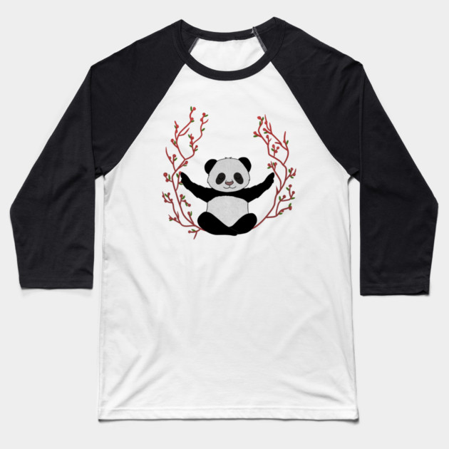 Panda Yoga Pose, Meditation Baseball T-Shirt by logiamerch