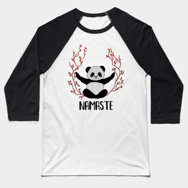 Panda Bear Yoga Pose, Namaste Baseball T-Shirt by logiamerch