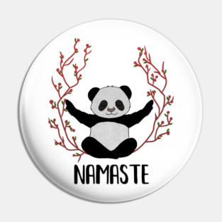 Panda Bear Yoga Pose, Namaste Pin