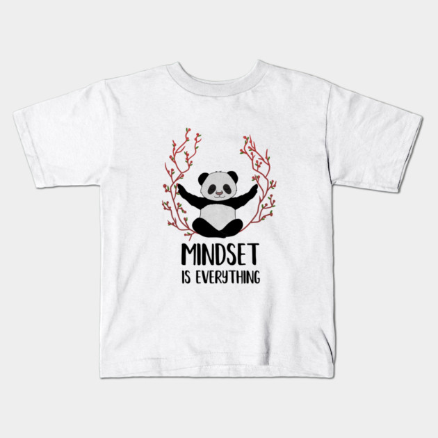 Panda Yoga, Meditation, Mindset Motivational Quote Kids T-Shirt by logiamerch