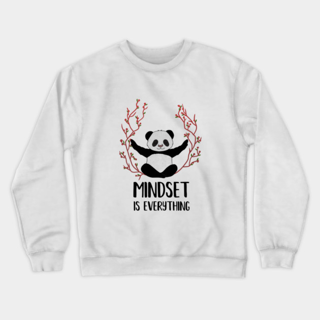 Panda Yoga, Meditation, Mindset Motivational Quote Crewneck Sweatshirt by logiamerch